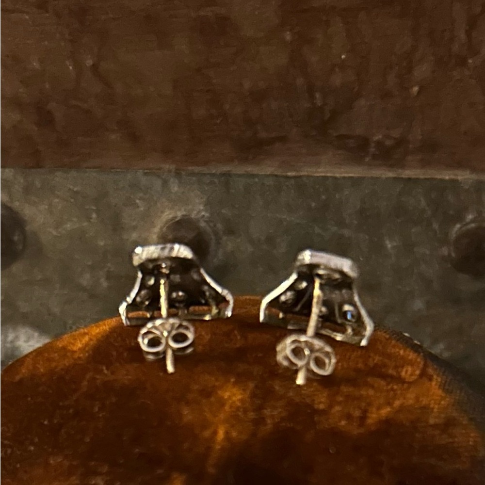 Antique 14k Old Cut Diamond Studs - Picture 6 of 8